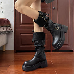 LIZAKOSHT - Lady Boots Shoes Boots-Women Black Autumn Lolita Retro Shoes Lady Boots Boots-Women Autumn Lolita Black