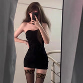LIZAKOSHT - Women Half Sleeve Lace Top Sexy Sheer Pure Desire Short Waist Shaping Basic Layering Shirt Daily Party Outfit