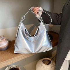 LIZAKOSHT - Trendy Designer Silver Tote Large Shoulder Crossbody Bags Women Handbags Purses New Fashion Casual Messenger Bag