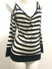 LIZAKOSHT - Grunge Gothic Vintage Hoodies Women American Retro Streetwear Striped Patchwork Zipper V-neck Loose Sweatshirt 2024 Y2k