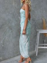 LIZAKOSHT - Spaghetti Strap Backless Sexy Party Dress, Women Summer Fashion Sleeveless Printed Maxi Dress, New V-Neck Slim Ladies Dress