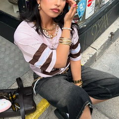LIZAKOSHT - Women Y2k Graphic Oversized Jersey Tee Sporty Aesthetic Number Letter Print Jersey Shirt Preppy Clothes Retro Streetwear