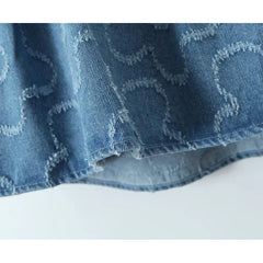 LIZAKOSHT - Summer 2024 Elegant White Lace Patchwork Denim Women's Dress Sexy Halter Strapless Hem Pleated Mini Dress