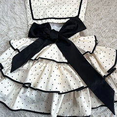 LIZAKOSHT  -  Polka Dot Cute Sweet Dress Women Bowknot Lolita Summer Sleeveless Tiered Dress Slim Fit Layered Pretty Style Vestidos
