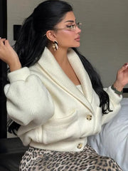 LIZAKOSHT  -  Elegant Single Breasted Women 's Cardigan Loose Knitted Full Sleeve Pockets Female Jackets 2025 Autumn Fashion Lady Streetwears