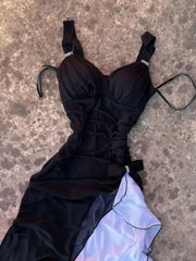 LIZAKOSHT - Vintage Sling Womens Dresses Slim Goth Sexy Punk Party Dress Sleeveless Aesthetic Harajuku Summer Y2k 2000s Cute Basics Fashion