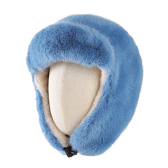LIZAKOSHT - Women Men Winter Faux Fur Trapper Hat Warm Plush Earflap Hat Windproof Buckle Russian Ushanka Ski Snow Cap for Cold Weather