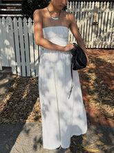 LIZAKOSHT - Women's 2026 Summer New Strapless Dress Lightweight Vacation Off-Shoulder Ruched High-Waist Loose Maxi Dress