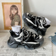 LIZAKOSHT - Women Platform Sneakers Buffalo Shoes Korean Fashion Spring Summer 2024 Casual Tennis Female Vintage Footwear Harajuku