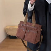 LIZAKOSHT - Large Capacity Corduroy Women Crossbody Bags Classic Korea Style Elegant Shoulder Bag Traveling Multilayer Thick Handbag