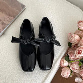 LIZAKOSHT - Shoes Woman Bow-Knot Shallow Mouth Elegant Low Heels Female Footwear New Butterfly Summer Dress Mary Janes Butterfly-knot
