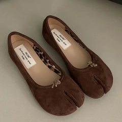 LIZAKOSHT - Autumn Women Flat Shoes Fashion Split Toe Shallow Slip On Mary Jane Shoes Soft Flat Heel Outdoor Dress Single Shoes New