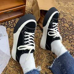 LIZAKOSHT - Woman Platform Shoes Summer New Fashion Women Shoes Casual Solid Canvas High Candy Color Women Casaul Shoes Sneakers