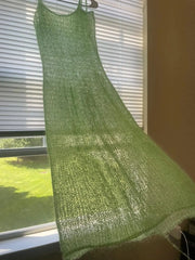 LIZAKOSHT - Summer Beach Party Gowns Sexy Solid V Neck Women Knitted Sling Mini Dress Sleeveless Backless Slim Dress