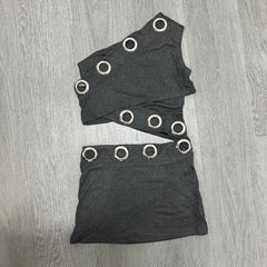 LIZAKOSHT  -  Summer Y2K Vintage Fake 2 Piece Sets Women Off Shoulder Sexy Hollow Out Crop High Waist Bodycon Mini Dress Party Outfits 2025