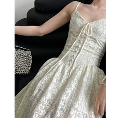 LIZAKOSHT  -  Cotton Blend Women Fashion Sleeveless Flower Long Dress Slim Body Sexy Elegant Spaghetti Strap Beige Maxi Dress Vestidos Clothes