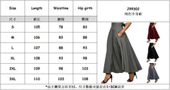 LIZAKOSHT - New Women's Midi Skirt with Solid Color Straps and Ankle Cinched Waist Long Skirt