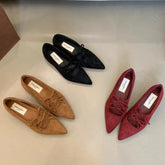 LIZAKOSHT - Women Shoes Autumn Pointed Toe Clogs Platform Increas Height Bow-Knot Female Footwear Fall New Retro Creepers Summer Butterfly D