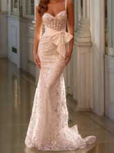 LIZAKOSHT - Elegant Sweetheart Sequined Beading Sashes Bow Mermaid Formal Evening Dresses Birthday Party Prom Gowns Customized