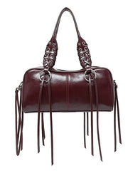 LIZAKOSHT - Vintage Rivet Braided Rope Handbag Women Large Capacity Motorcycle Style Bag Ladies Harajuku Hot Girl Tassel Y2k Crossbody Bags