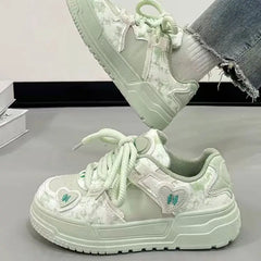 LIZAKOSHT - Sweet Platform Sneakers for Women Fashion Comfortable Ventilated Niche Sports Shoes Versatile Casual Autumn Sneakers