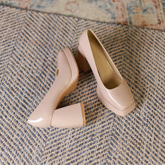 LIZAKOSHT Women Super High Heels New Autumn Female Thick Heel Square Toe Shallow Pumps Elegant Ladies Platform Mary Jane Shoes