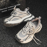 LIZAKOSHT - Design Leather Lace-Up Dad Shoes Retro Versatile Thick Sole Heightening Breathable Casual Women's Running Sneakers