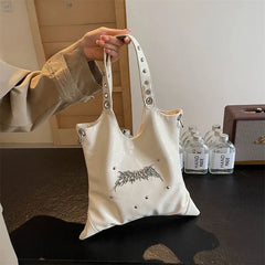 LIZAKOSHT - Y2k Aesthetic Punk Gothic Shoulder Underarm Bag Korean Women Fashion Trendy Handbags Streetwear Casual Luxury Design Tote Bags