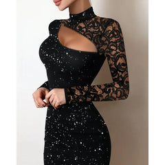 LIZAKOSHT - Lace Hollow Fashion Dress-perfect Curve Design, Every Detail Is Full of Temptation and Style, Showing Confidence and Charm