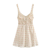 LIZAKOSHT - Floral Print Sling Satin Dress For Women O Neck Sleeveless A-line Mini Summer Dresses Holiday Beach Vestidos