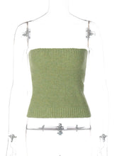 LIZAKOSHT  -  Woman Clothing Solid Green Knitted Corset Y2K Streetwear 2025 Autumn Female Sweater Tank Tops Sexy Slim Vest Crop Top