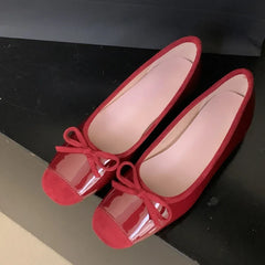 LIZAKOSHT  -  New Fashion Flat Mary Jane Shoes Women Bow Sweet Dress Shoe Comfort Casual Soft Sole Shallow Fashion Designer Brand Ballet Shoes