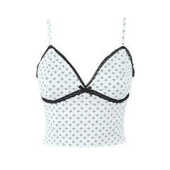 LIZAKOSHT - Sweet Women Floral Print Camis Sexy V Neck Sleeveless Female Holiday Summer Crop Top
