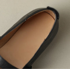 LIZAKOSHT - Women Flats Retro Style Genuine Leather Mary Janes Shoes Woman Spring Summer Office Ladies Casual Comfort