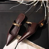 LIZAKOSHT - Summer New Exquisite High Heels Women's Sandals Ladies Elegant Pointed French Sexy High Heels Baotou Slippers Female