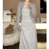 LIZAKOSHT  -  French Gentle Floral Camisole Dress For Women In The Spring Of 2024 Beautiful And Slimming With A Cinched Waist Elegant Camiso