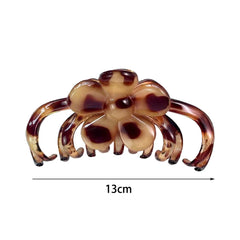 LIZAKOSHT - 1PC Large 13CM Lazy Wind Temperament Grab Clip Summer Hair Volume More Translucent Curry Color System Plate Hair Clip Shark Clip