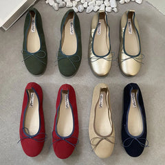 LIZAKOSHT - Spring New Women's Round Toe Vintage Flats Soft Loafers Comfortable Leather Ballet Shoes Female Dress Shoes Mujer New Woman