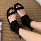 LIZAKOSHT - Fad Women Heeled Sandals Designer Shoes 2025 Trend Summer New Walking Cozy Woman Shoes Elegant Shallow Open Toe Chaussures Femme