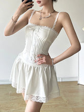 LIZAKOSHT  -  Y2k Aesthetic Lace Patchwork Women Dress Vintage Grunge Slim Harajuku Sexy Bandage Dresses Pleated Streetwear Vestidos De Mujer