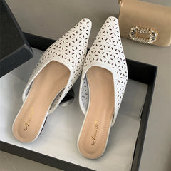 LIZAKOSHT - Summer New Flat Slippers for Women Hollow Comfort Soft Sole Slide Girl Non Slip Leisure Fashion Sandals Female Pantuflas Mujer