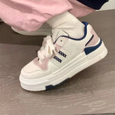 LIZAKOSHT - Platform Sneakers White Shoes Woman Sports Tennis Female Flats Casual Pink Gray Kawaii Vulcanize Harajuku Footwear