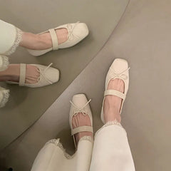 LIZAKOSHT - Spring New Brand Women Flat Shoes Fashion Round Toe Ladies Mary Jane Shoes Soft Flat Heel Outdoor Dress Boat Shoe New Woman