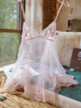 LIZAKOSHT - Sexy Sleepwear Ladies Nightgowns Transparent Mesh Pajamas New Ultra-thin Lace Suspender Nightdress with Panty Lingerie Set