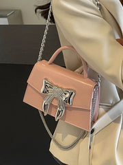 LIZAKOSHT - Trendy Bow Design Tote Handbags and Purses Women Shoulder Crossbody Bags New Vegan Leather Ladies Messenger Bag High Quality