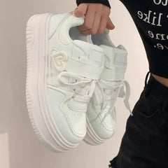 LIZAKOSHT - Heart Platform Sports Shoes Woman Fashion Ventilated Sweet Platform Sneakers Korean Style Versatile Casual Female Shoes