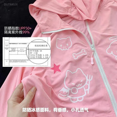 LIZAKOSHT - Preppy Style Japanese Women Jackets Ropa Mujer Streetwear Long Sleeve Hooded Y2k Tops Anime Print Chic Casual Cute Coat