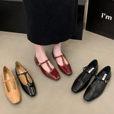 LIZAKOSHT - Spring New Brand Women Flat Shoes Fashion Round Toe Ladies Dress Mary Jane Shoes Flat Heel Casual Ballerinas Shoes New