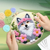 20x20cm Frame With Needle Felting Painting Kit For Beginner Animal Handmade Home Decorationg DIY Handicraft New