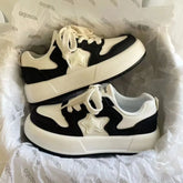 LIZAKOSHT - Black White Kawaii Shoes Women's Sports Casual Vintage Platform Sneakers Korean Vulcanize Spring Autumn Tennis Female Flats